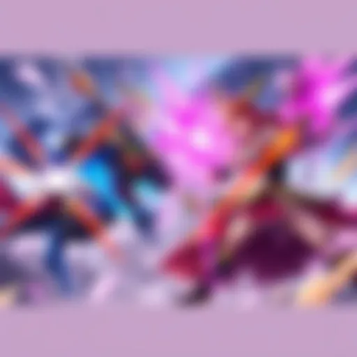 CZN and HI3rd characters clash in a vibrant action scene, showcasing their unique designs and abilities in a thrilling gacha showdown.