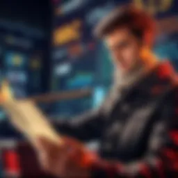 Person reading BBC news on Bitcoin with a concerned expression