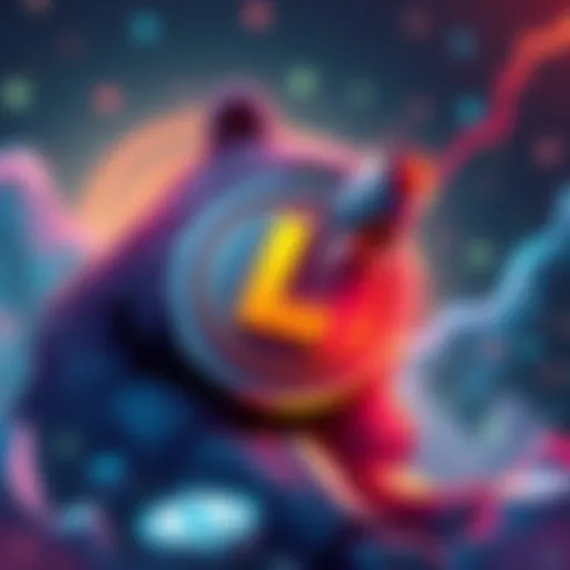 Illustration of bear icon with a Litecoin logo, representing challenges faced by Litecoin in the cryptocurrency market