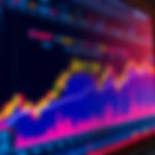 A stock market graph showing a downward trend with a highlighted area at $57,735, indicating a potential turning point.