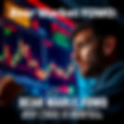 A person looking at stock market charts with a worried expression, contemplating investment decisions during a bear market.