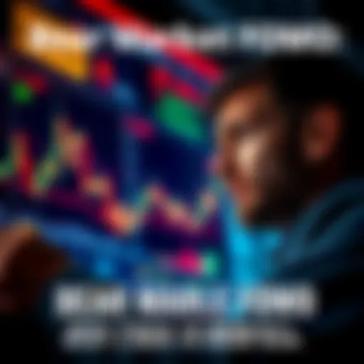 A person looking at stock market charts with a worried expression, contemplating investment decisions during a bear market.