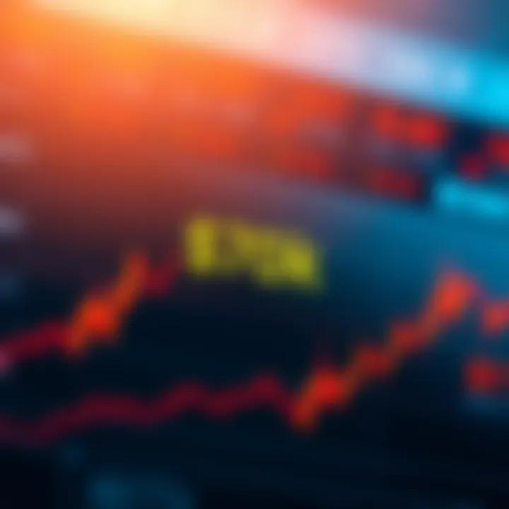 A graph showing a declining trend in prices, with a focus on a $70k mark, representing bearish market sentiment.