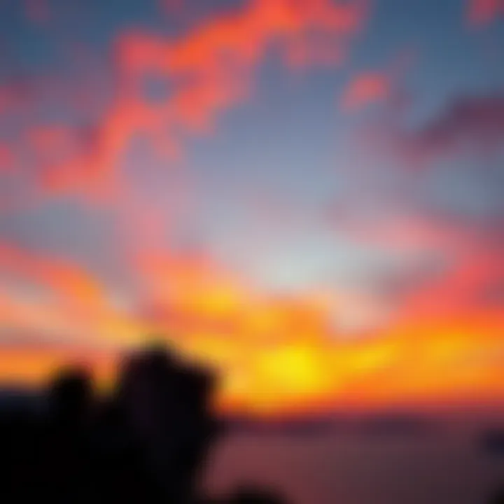 Beautiful Sunset A vibrant sunset with warm colors fading into the horizon, creating a peaceful atmosphere at the end of the day.