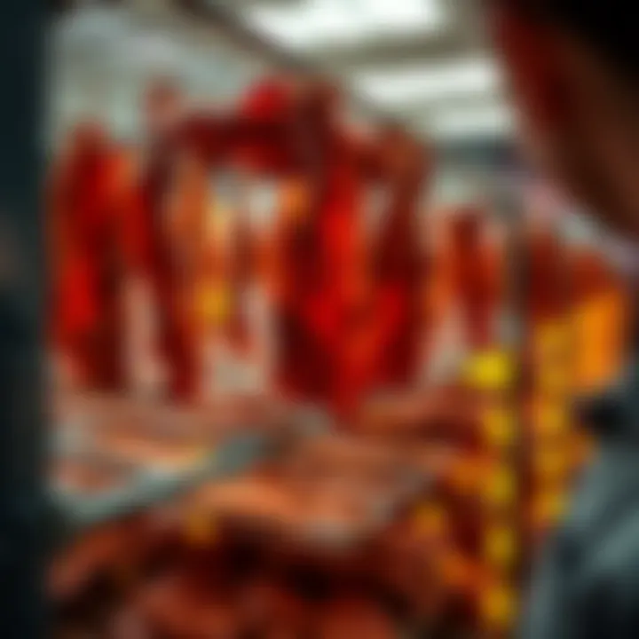 Beef jerky drying on racks using heat from Bitcoin miners in a Helsinki workshop