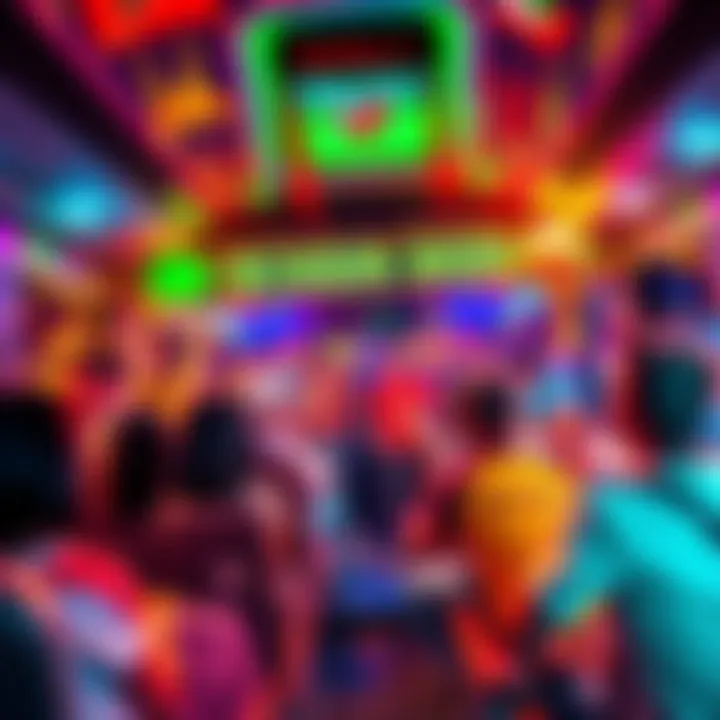 A colorful beer bus with people celebrating the World Cup at BitMart Exchange, with decorations and drinks