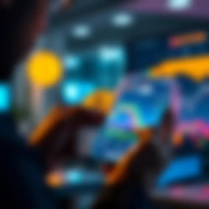 A beginner examines Bitcoin prices on a smartphone, considering investing in cryptocurrency.
