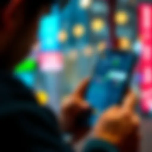 A beginner looking at a smartphone screen while purchasing Bitcoin through a cryptocurrency exchange app, focusing on ease of use and low fees