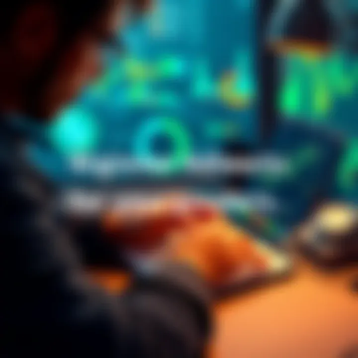 A person looking at a laptop with cryptocurrency charts and notes, symbolizing research and learning in the crypto market.