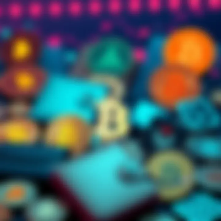 A collection of user-friendly crypto wallets displayed with digital currency symbols, showcasing ease of use for beginners.