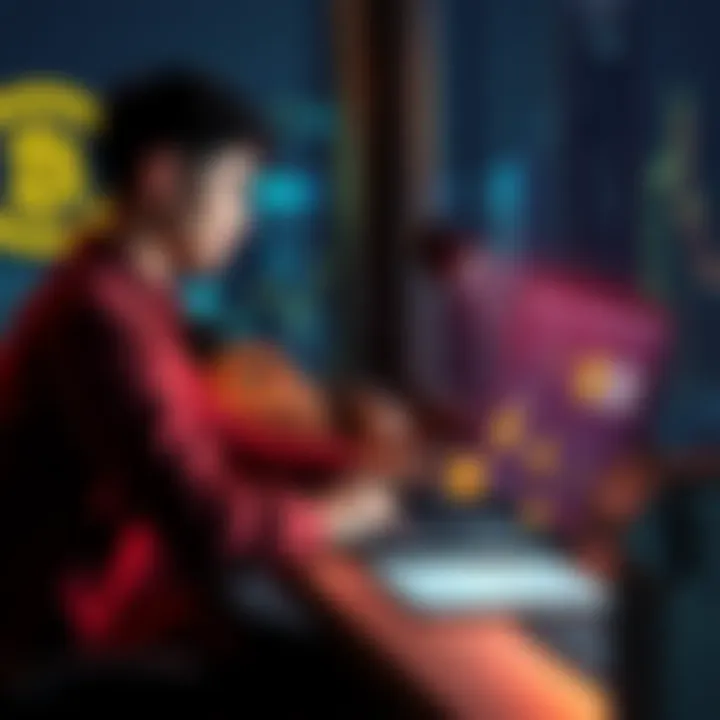 A person sitting at a desk with a laptop, looking at cryptocurrency options while considering investments in Bitcoin