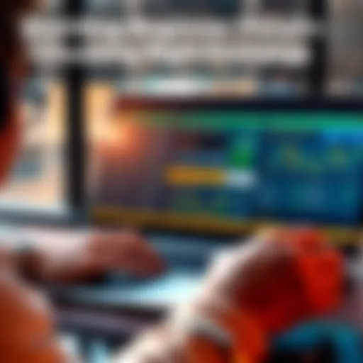 A person looking at different trading platform options on a laptop, considering key features and making a choice.