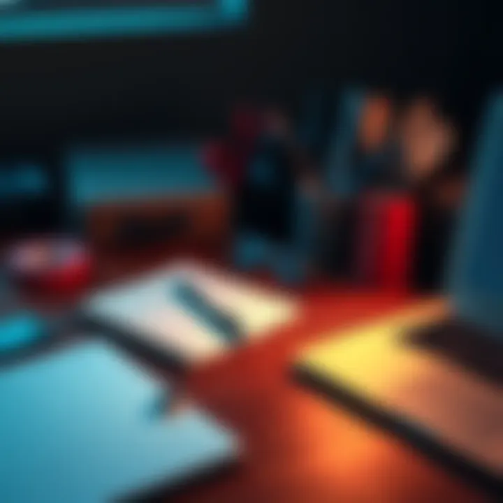 A workspace with essential tools like a notebook, pen, and laptop, representing resources for beginners starting a new venture.