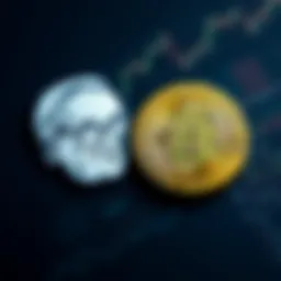 A visual representation of Berkshire Hathaway's logo next to a Bitcoin symbol, illustrating the contrast between traditional investment strategies and cryptocurrency.