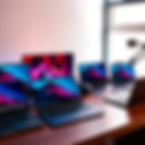 A collection of top laptops and mini PCs ideal for running Edgecloud and staking tfuel, showcasing different models on a desk.