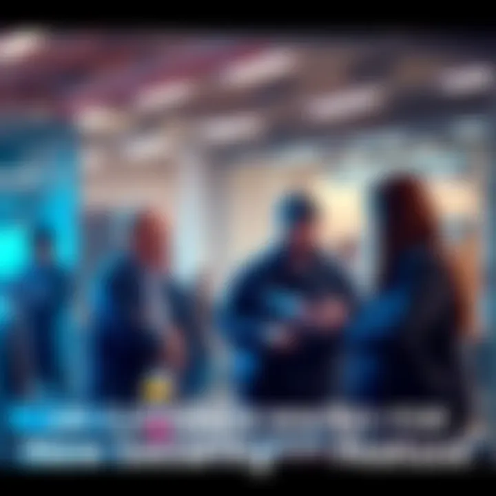 A group of UK customers discussing a new security feature during a test session