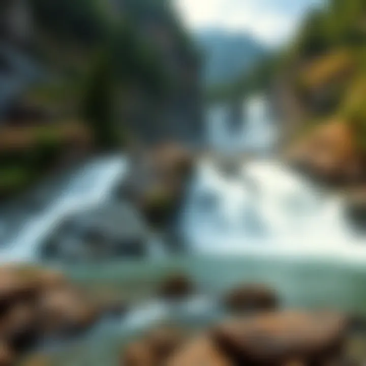 Natural waterfalls in Bhutan generating energy for Bitcoin mining