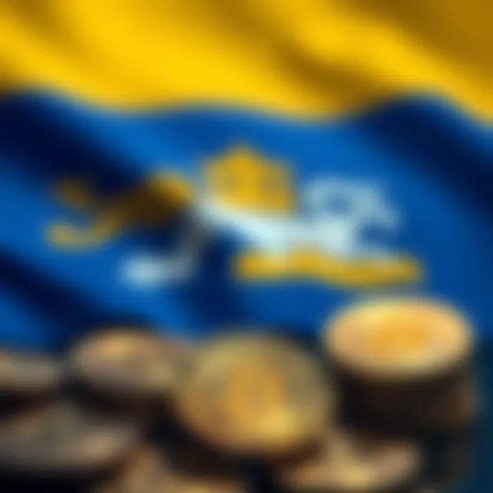 Bhutan Bitcoin Sale Bitcoin coins with Bhutan's flag in the background, representing Bhutan's recent sale of cryptocurrency worth $120 million.