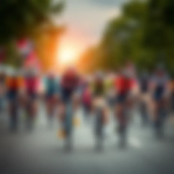 Participants riding bicycles to raise money for cancer research during an annual event