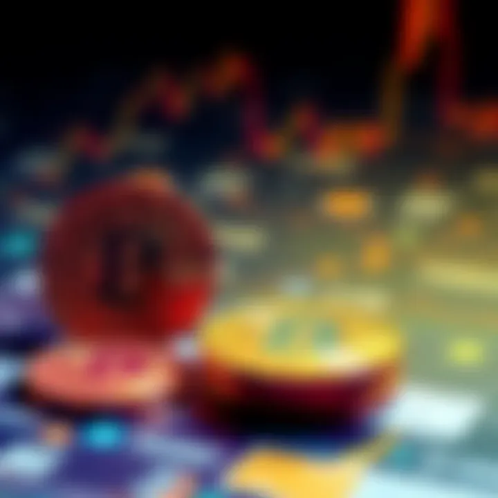 Bid Tokens in Crypto Visual representation of bid tokens in the cryptocurrency market with a digital currency background