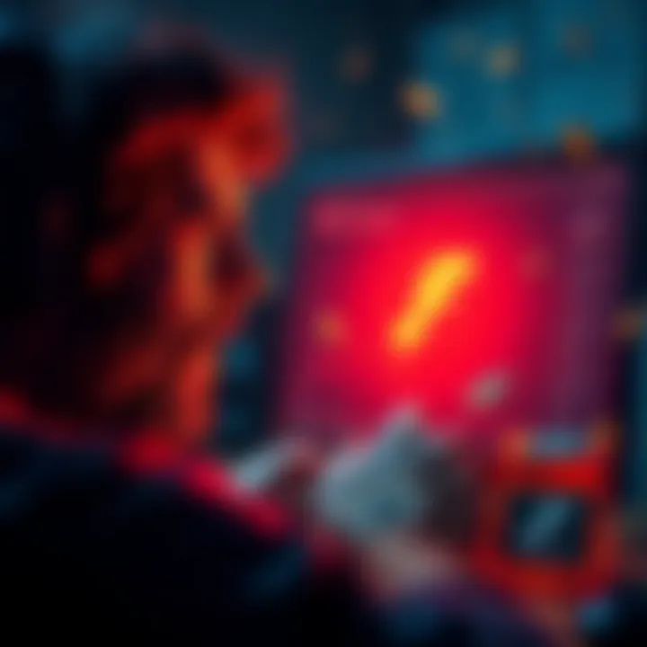 A person looking distressed while staring at a computer screen displaying a drained wallet. Icons of Flare tokens and USDC are scattered around.