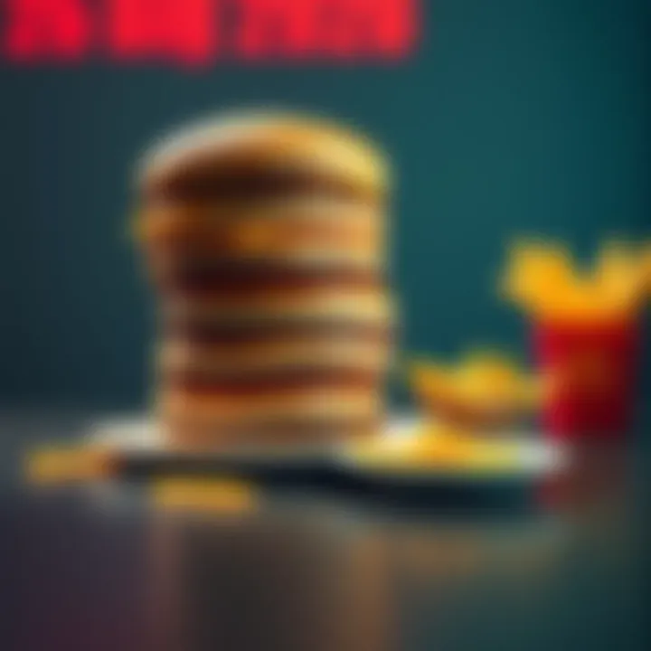 A visual representation showing a stack of 250 Big Macs from 1970 compared to a small plate with 20 Big Macs from today, illustrating inflation's effect on pricing.