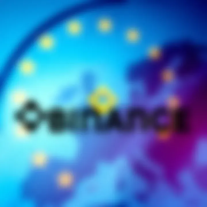 Binance logo displayed prominently with the European Union flag in the background, symbolizing the exchange's commitment to the EU market.