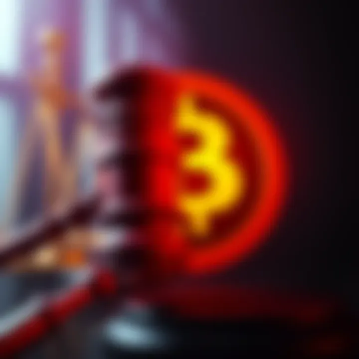 Binance logo with a gavel representing legal action against FTX's lawsuit