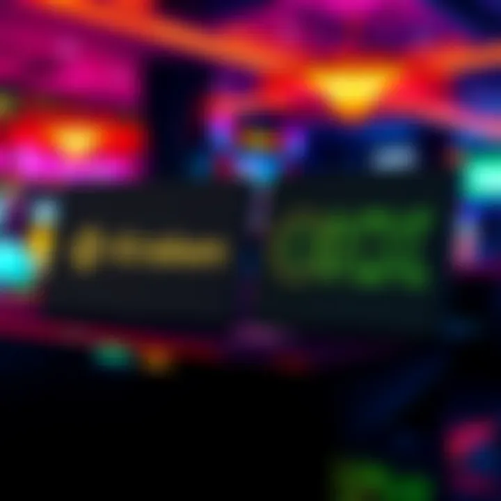 A digital graphic with logos of Kraken and OKX representing cryptocurrency exchanges for online casino transactions.