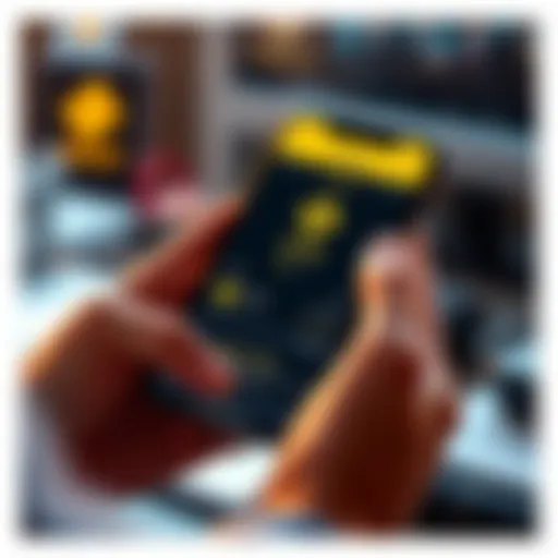 A visual of a person using a smartphone app showing ETH being moved to the margin wallet on Binance for borrowing purposes.