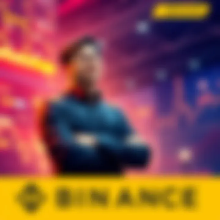 Binance CEO CZ standing confidently while discussing Bitcoin, emphasizing the importance of holding during market downturns.