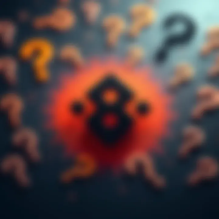 The Binance logo displayed with question marks and a puzzled design, representing uncertainty in their MiCA application status.