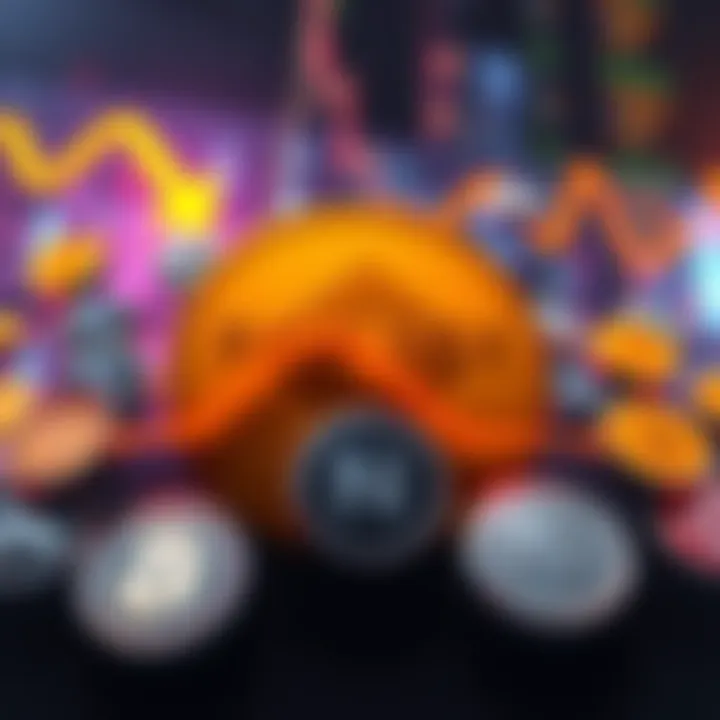 A visual representation of the Binance logo with arrows indicating a decline, surrounded by smaller logos of mid to low-cap projects like Nano, illustrating the delisting trend.