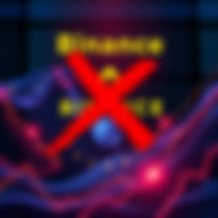 A graphic showing the Binance logo with a red 'X' over it, symbolizing the shutdown of operations in the EU, alongside an illustration of Kraken as an alternative for coin transfers.