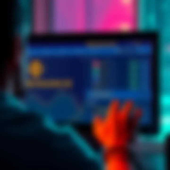 A person looking at a computer screen showing Binance's logo and withdrawal options during the EU shutdown, with a concerned expression.