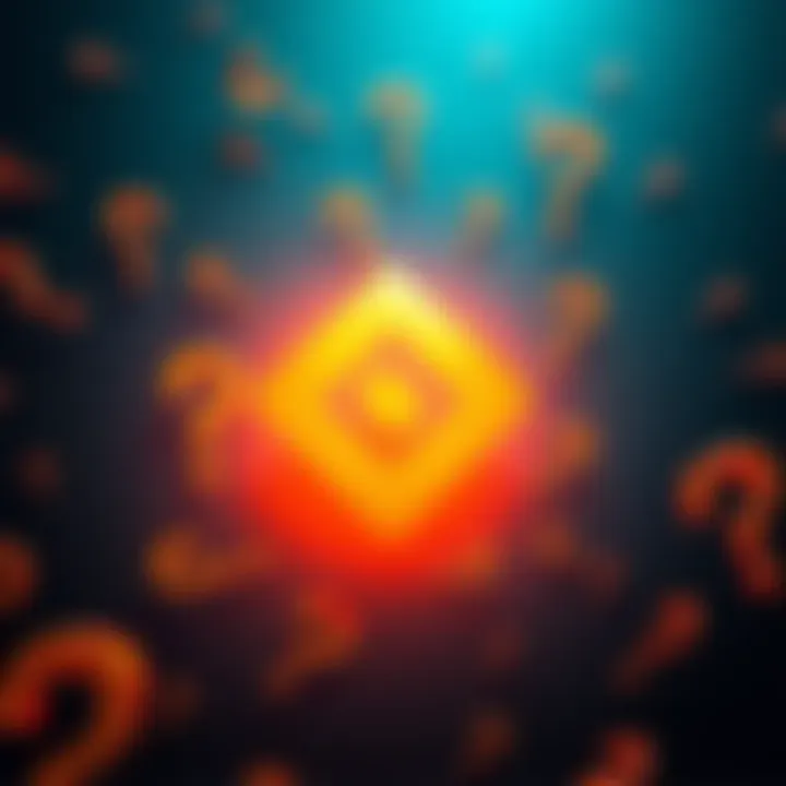 A Binance logo surrounded by question marks, representing uncertainty about the listing of $HYPE coin.