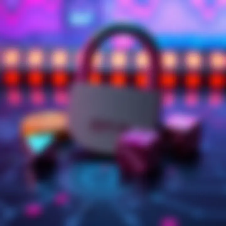 A visual representation of enhanced cryptocurrency security featuring a padlock, a metal seed phrase backup, and dice representing entropy for a passphrase.