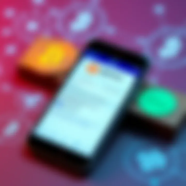 A smartphone displaying the BitChat app, showing options to send Bitcoin via Bluetooth. The background features Bluetooth and mesh network icons.