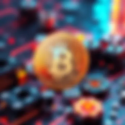 A digital representation of Bitcoin symbolizing truth alongside AI elements like circuits and gears, indicating the connection between cryptocurrency and technology.