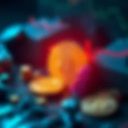 A visual showing Bitcoin's decline while various altcoins rise, illustrating the contrast in their performance and technology.