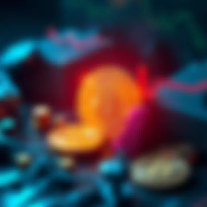 A visual showing Bitcoin's decline while various altcoins rise, illustrating the contrast in their performance and technology.