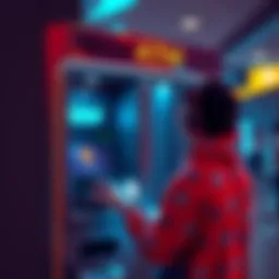 A person using a Bitcoin ATM to access cryptocurrency