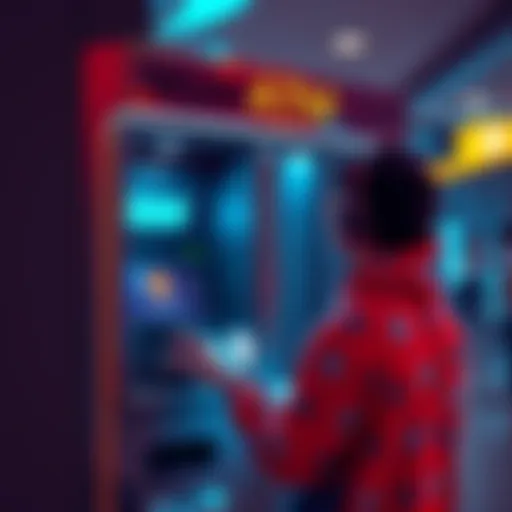 A person using a Bitcoin ATM to access cryptocurrency