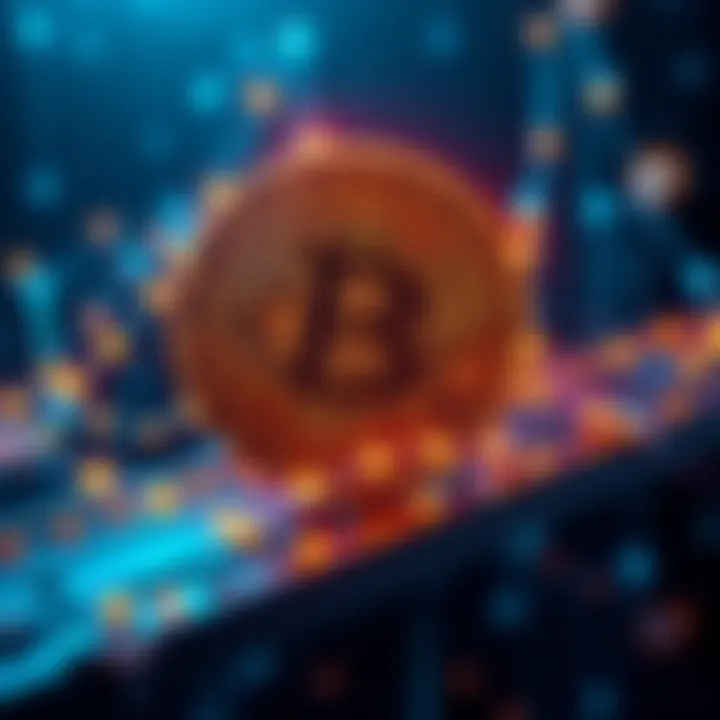 Visual representation of Bitcoin being bridged to different platforms without central control, featuring interconnected digital nodes and symbols representing various networks.