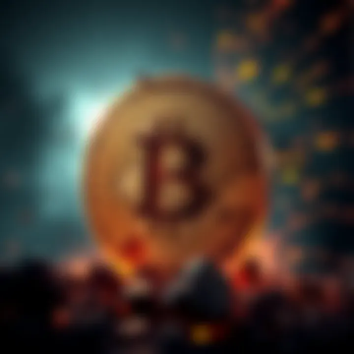 A visual representation of Bitcoin's logo with a distressed background, symbolizing rumors of its decline.
