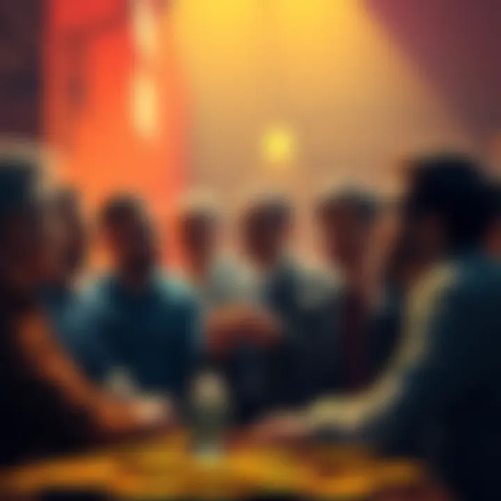 A group of people discussing cryptocurrency, with humorous expressions and references to 'Buttcoin', highlighting the lighthearted debate about the renaming.