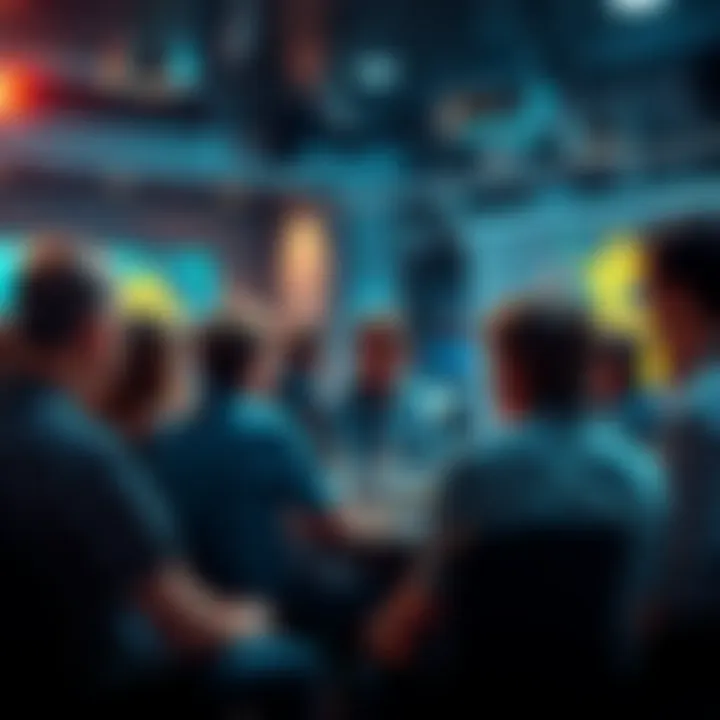 A group of people discussing Bitcoin updates and insights in a forum setting.