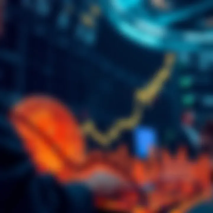 Graph showing Bitcoin price declining with traders looking concerned