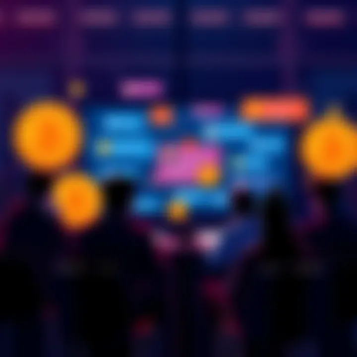 A group of people engaging in a lively Bitcoin discussion online, with chat bubbles and Bitcoin symbols in the background.