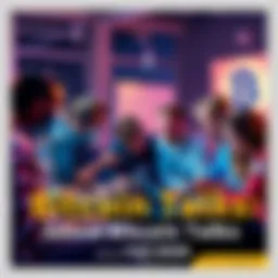 Group of people engaging in a Bitcoin conversation with laptops and smartphones